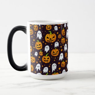 Halloween: Spooky Lächeln und Kürbisfreunde Verwandlungstasse