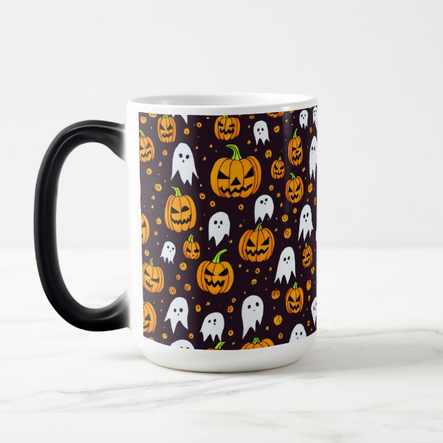 Halloween: Spooky Lächeln und Kürbisfreunde Verwandlungstasse (Links)
