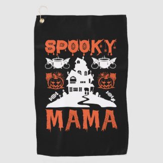 Halloween Spooky Mama Birthday Golfhandtuch