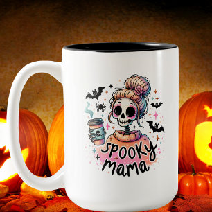 Halloween Spooky Mama Coffee Skelett Custom Zweifarbige Tasse