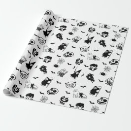Halloween Spooky Niedlich Pattern Holiday Horror B Geschenkpapier