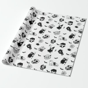 Halloween Spooky Niedlich Pattern Holiday Horror B Geschenkpapier