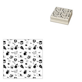 Halloween Spooky Niedlich Pattern Holiday Horror B Gummistempel