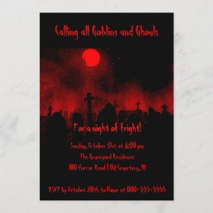 Halloween Spooky Night of Fright Party Invites Einladung