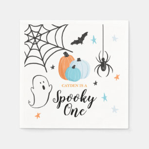 Halloween Spooky One 1. Geburtstag Blue Pumpkins Serviette