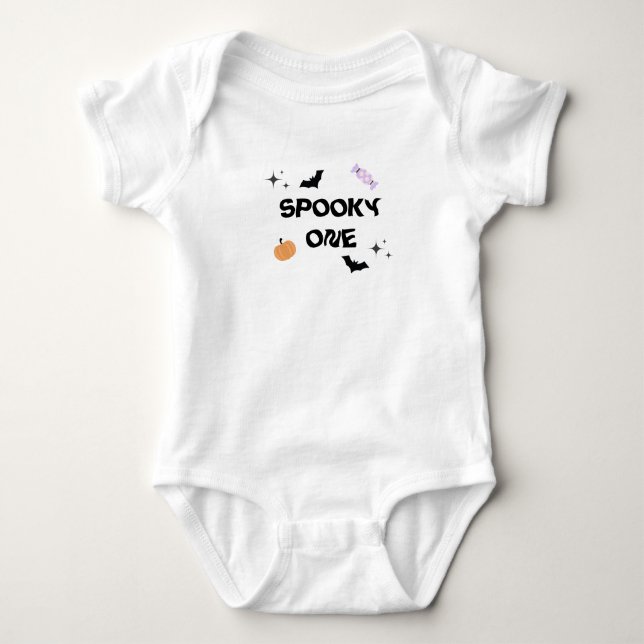 Halloween Spooky One Geburtstag Baby Strampler (Vorderseite)