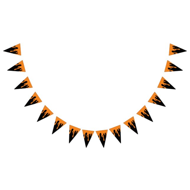 Halloween Spooky Orange Black Dripping Slipe Wimpelkette (Alle)
