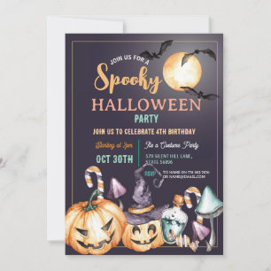 Halloween Spooky Party Pumpkins Geburtstag Einladung