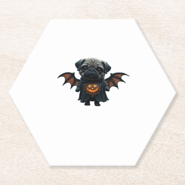 Halloween Spooky Pug Classic T-Shirt Untersetzer (Vorderseite)