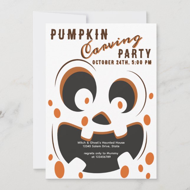 Halloween Spooky Pumpkin Carving Contest Party Einladung (Vorderseite)