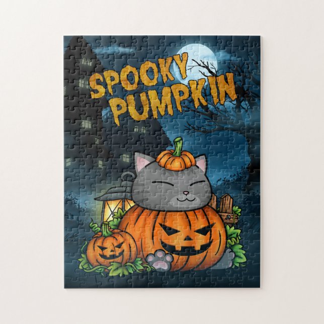 Halloween Spooky Pumpkin Cat (Vertikal)