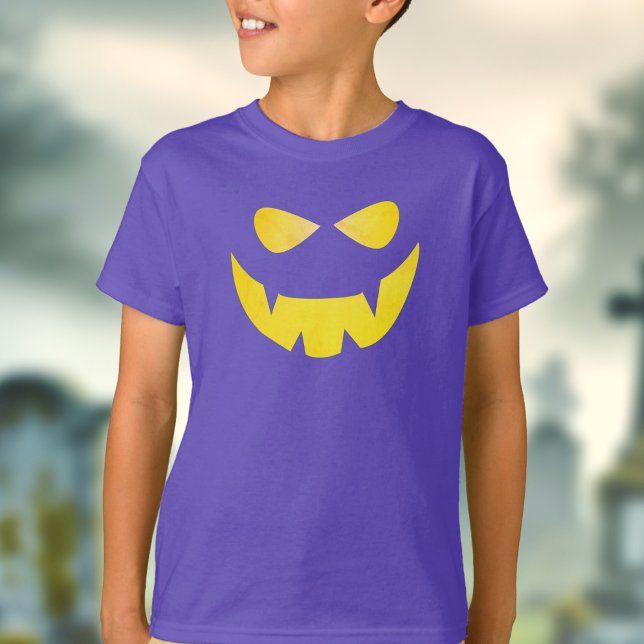 Halloween Spooky Pumpkin Face Kids T - Shirt (Boo! A not so scary pumpkin face shirt for your Halloween shenanigans )