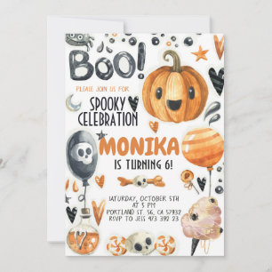 Halloween Spooky Pumpkin Geburtstag Einladung