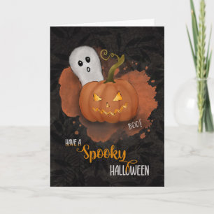 Halloween Spooky Pumpkin und Ghost Karte