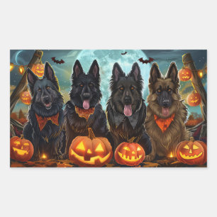 Halloween Spooky Rechteckiger Aufkleber