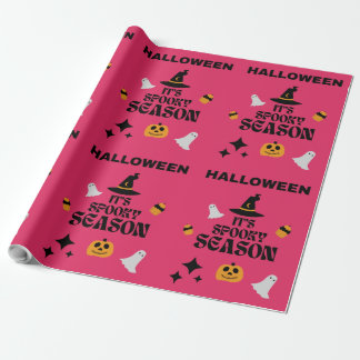 HALLOWEEN SPOOKY SAASON PINK GESCHENKPAPIER