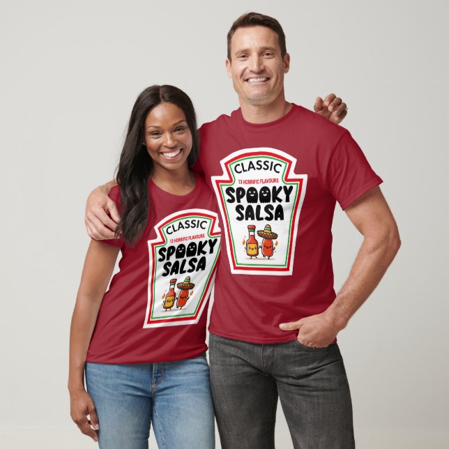 Halloween Spooky Salsa Hot Sauce Ketchup Mustard T-Shirt (Unisex)