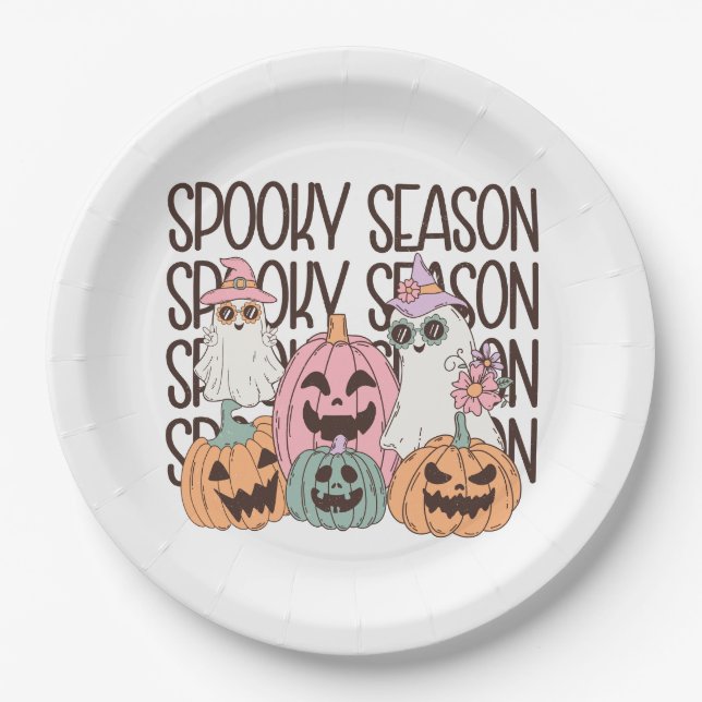 Halloween Spooky Season Pappteller (Vorderseite)