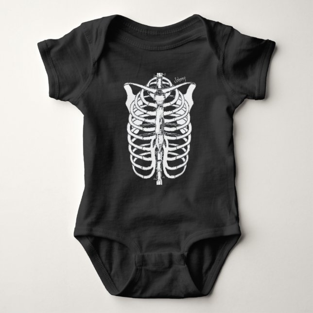 Halloween Spooky Skeleton Baby Neuborn Niedlich Baby Strampler (Vorderseite)