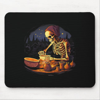 Halloween Spooky Skeleton Clay Pottery Maker Mousepad