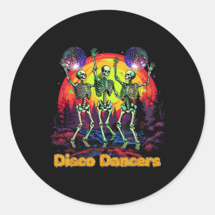 Halloween Spooky Skeleton Disco Tänzer tanzen Runder Aufkleber