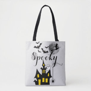 Halloween Spooky Spider Fledermäuse mit Spuk Haus Tasche