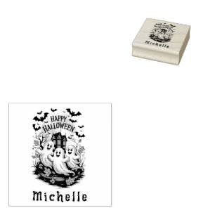 Halloween Spooky Spuk House Ghost und Fleet Gummistempel