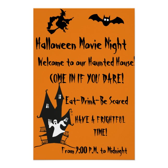 Halloween Spooky Spuk House Movie Night Poster (Vorderseite)