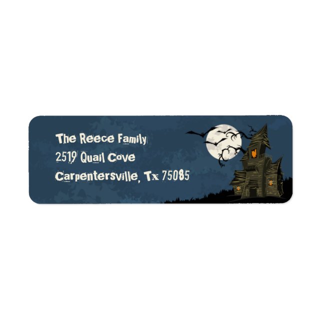 Halloween Spooky Spuk Mansion Address Labels (Vorne)