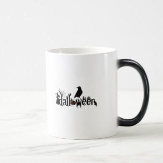 Halloween Spooky Symbols & Black Halloween Crow Verwandlungstasse
