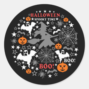 Halloween Spooky Time Runder Aufkleber