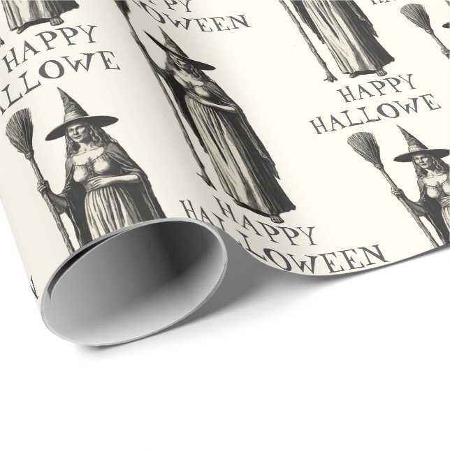 Halloween Spooky Witz a Vollmond Geschenkpapier (Rolleneckpunkt)