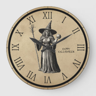 Halloween Spooky Witz a Vollmond Große Wanduhr