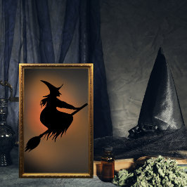 Halloween Spooky Witz Broom Poster