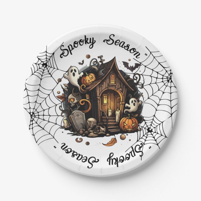 Halloween 👻 Sportsaison 💀 Papierplatte Pappteller (Vorderseite)