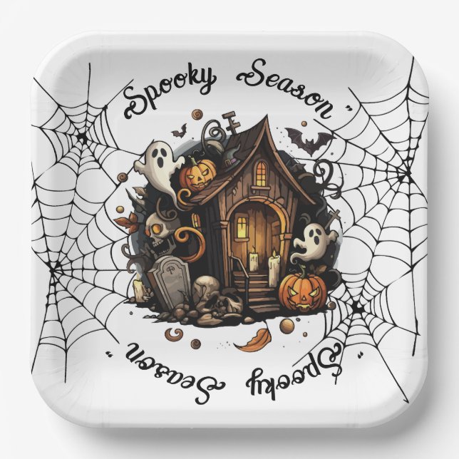 Halloween 👻 Sportsaison 💀 Papierplatte Pappteller (Vorderseite)