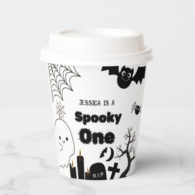 Halloween Sppoky One First Birthday party Pappbecher (Vorderseite)