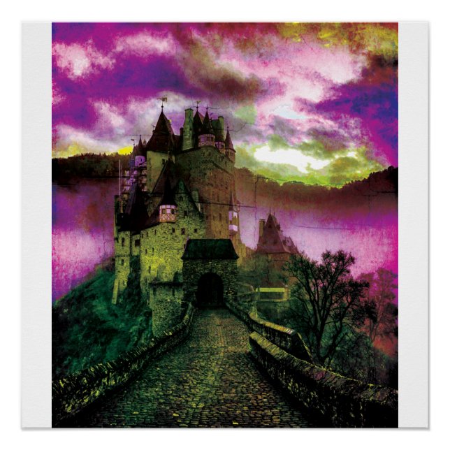 Halloween Spuk Burg Poster (Vorderseite)