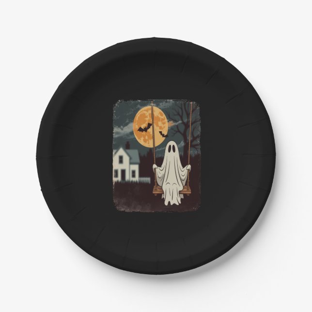 Halloween Spuk Ghost Swing Pappteller (Vorderseite)