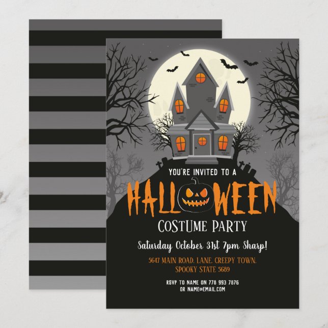 Halloween Spuk Haus Creepy Party Einladung (Vorne/Hinten)