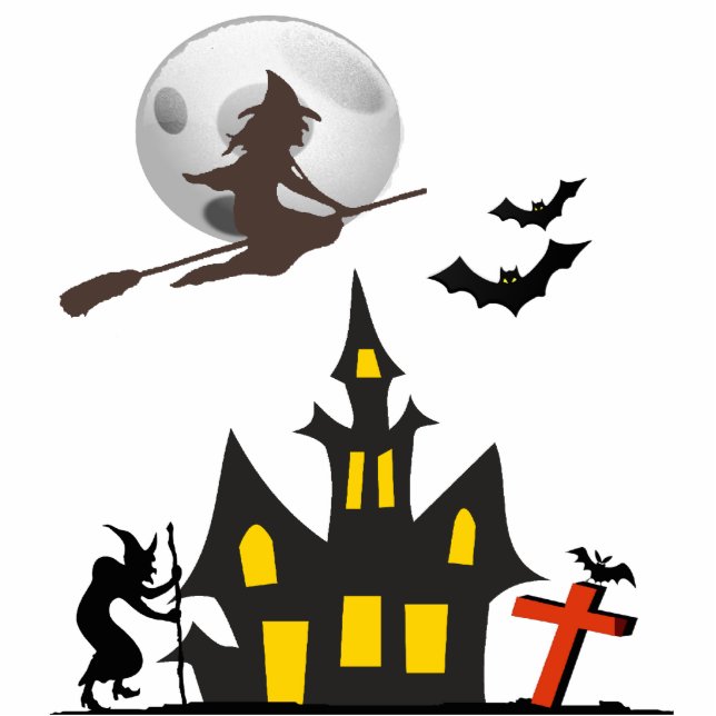 Halloween Spuk Haus Fotoskulptur (Vorne)