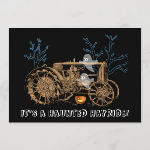 Halloween Spuk Hay-Ride-Traktor Einladung