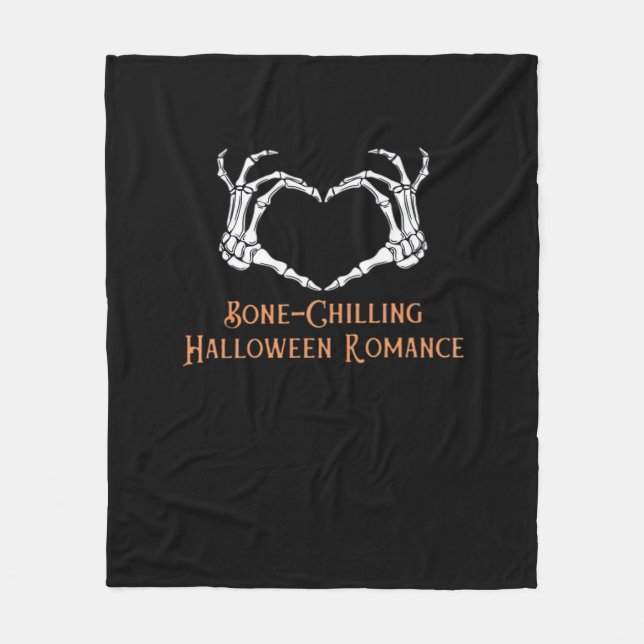 Halloween Spuk Heart Skeletal Knochen Chilling Cla Fleecedecke (Vorderseite)