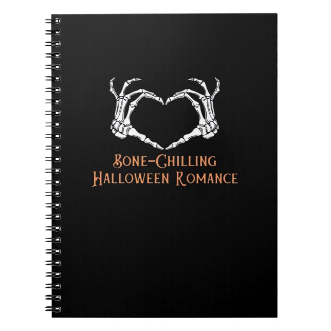 Halloween Spuk Heart Skeletal Knochen Chilling Cla Notizblock (Vorderseite)
