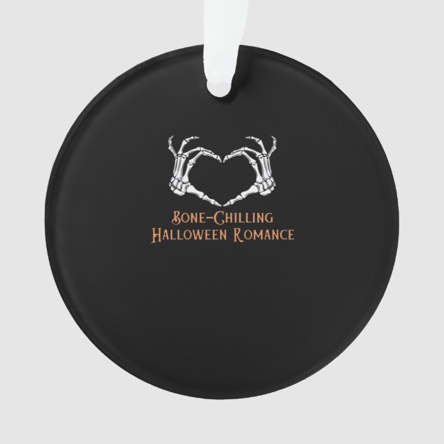 Halloween Spuk Heart Skeletal Knochen Chilling Cla Ornament (Vorderseite)