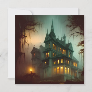 Halloween Spuk House Beängstigend Feiertagskarte