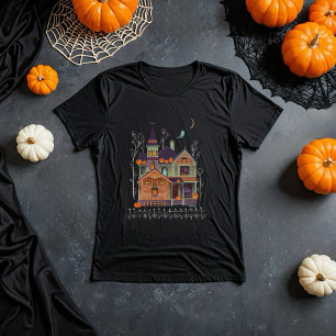 Halloween Spuk House Black T - Shirt