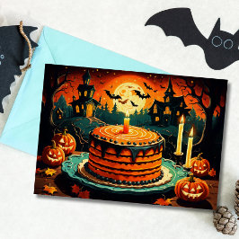 Halloween Spuk House Geburtstagskuchen Karte