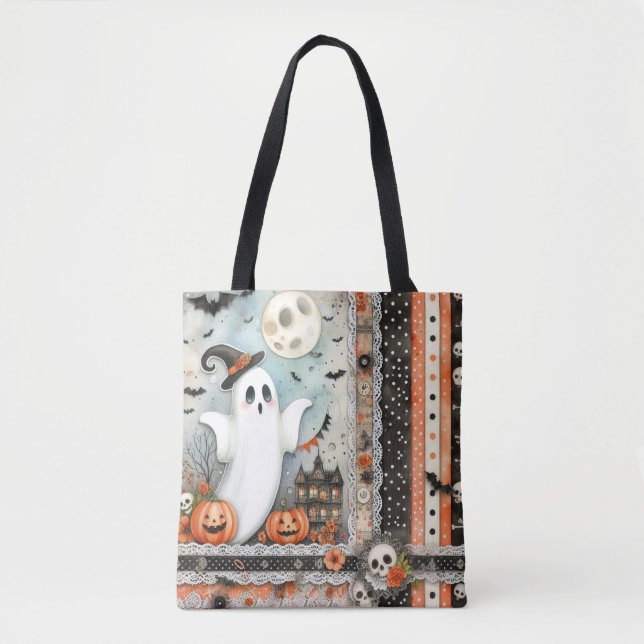 Halloween Spuk House Ghost Pumpkin Bats Tasche (Vorderseite)