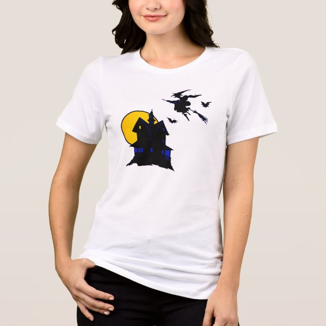 Halloween Spuk House Hexe Shirt Design (Vorderseite)